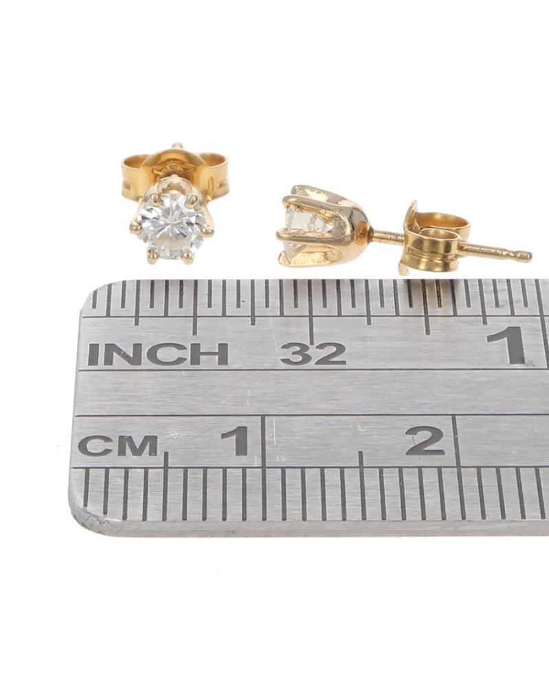 Diamond Stud Earrings in Yellow Gold