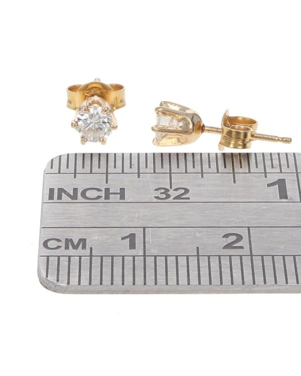 Diamond Stud Earrings in Yellow Gold