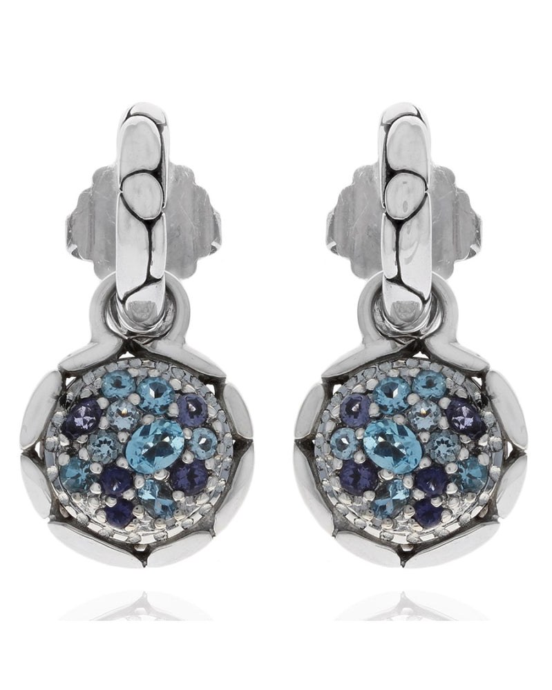 John Hardy Kali Collection Pure Lavafire Sea Colorway Earrings in Sterling Silver