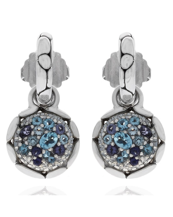 John Hardy Kali Collection Pure Lavafire Sea Colorway Earrings in Sterling Silver