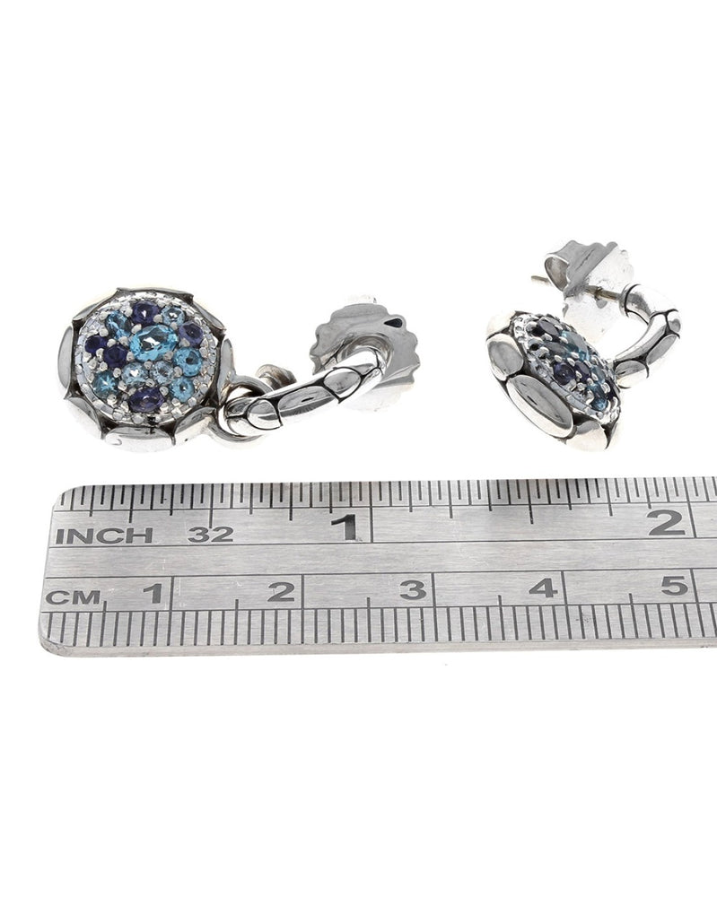 John Hardy Kali Collection Pure Lavafire Sea Colorway Earrings in Sterling Silver