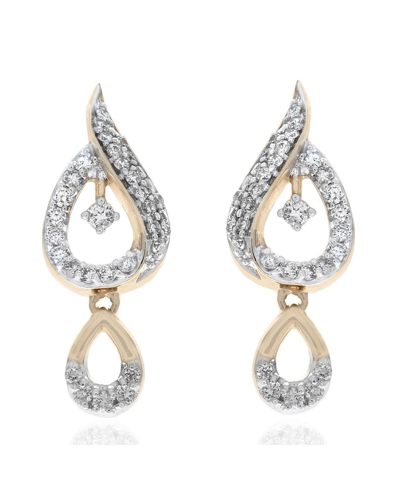 Diamond Pear Shape Screwback Drop Earrings