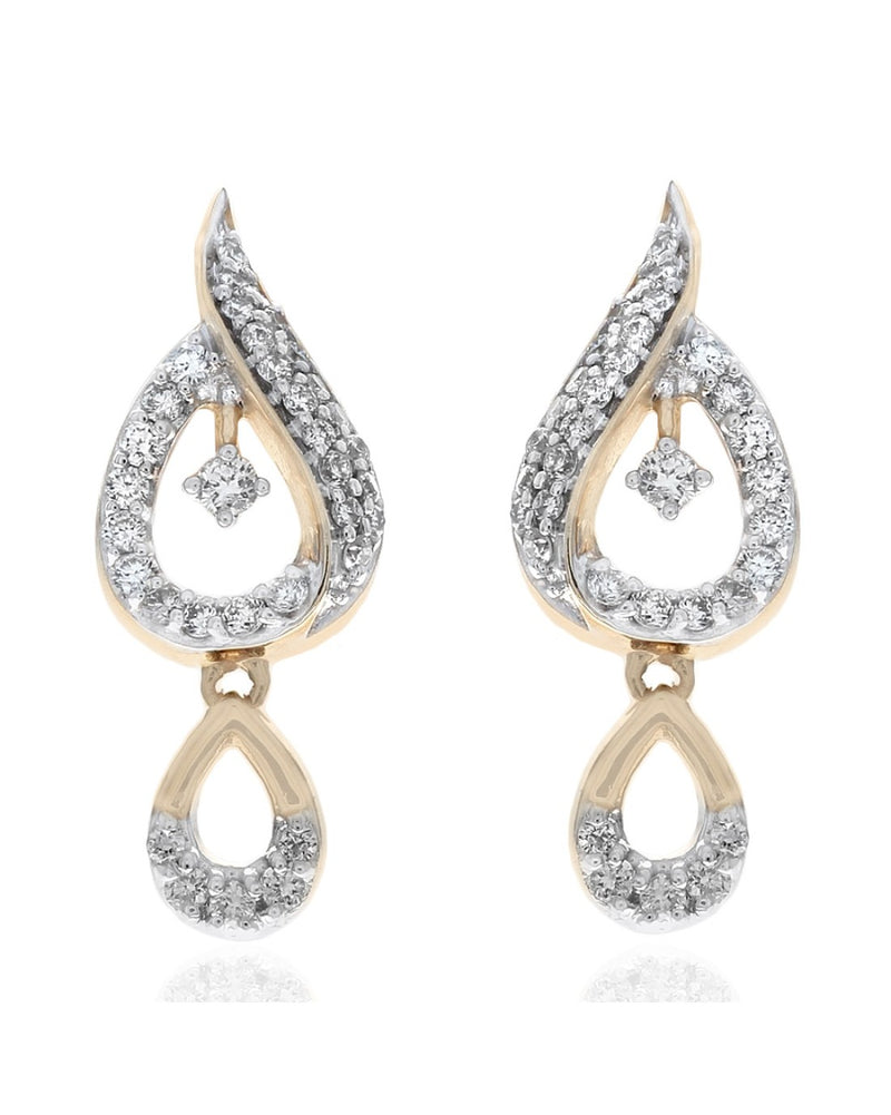 Diamond Pear Shape Screwback Drop Earrings