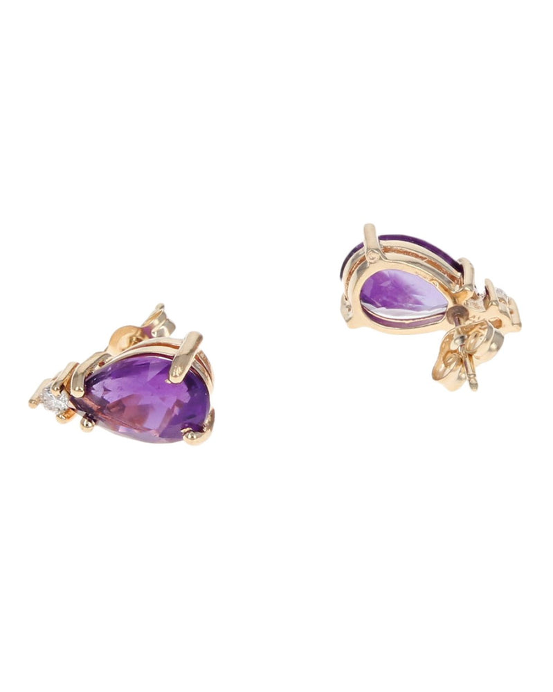 Amethyst and Diamond Accent Stud Earrings