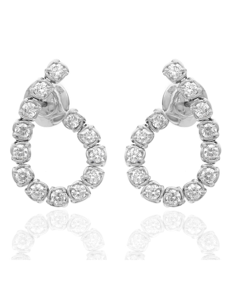 Diamond Crossover Earrings with Connecting Backs