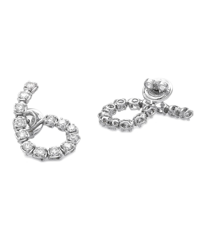 Diamond Crossover Earrings with Connecting Backs