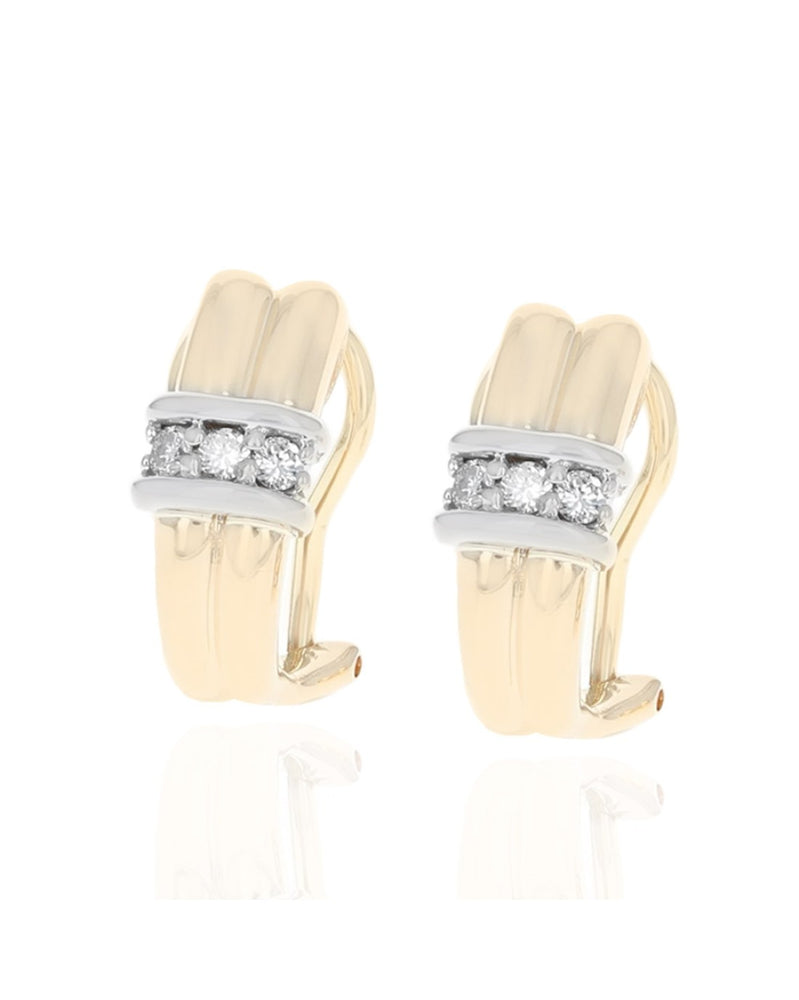 Diamond Station Fluted J Earrings