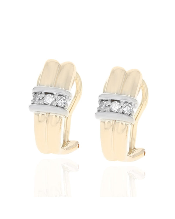 Diamond Station Fluted J Earrings