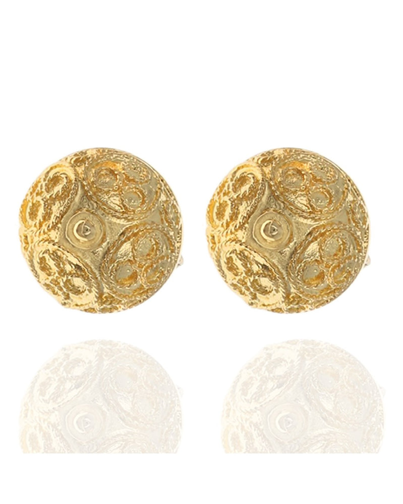 Rope Accent Dome Stud Earrings