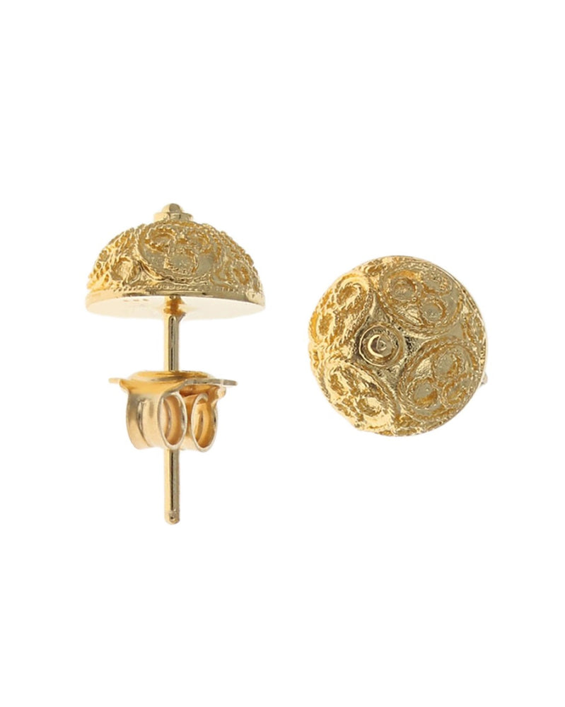 Rope Accent Dome Stud Earrings