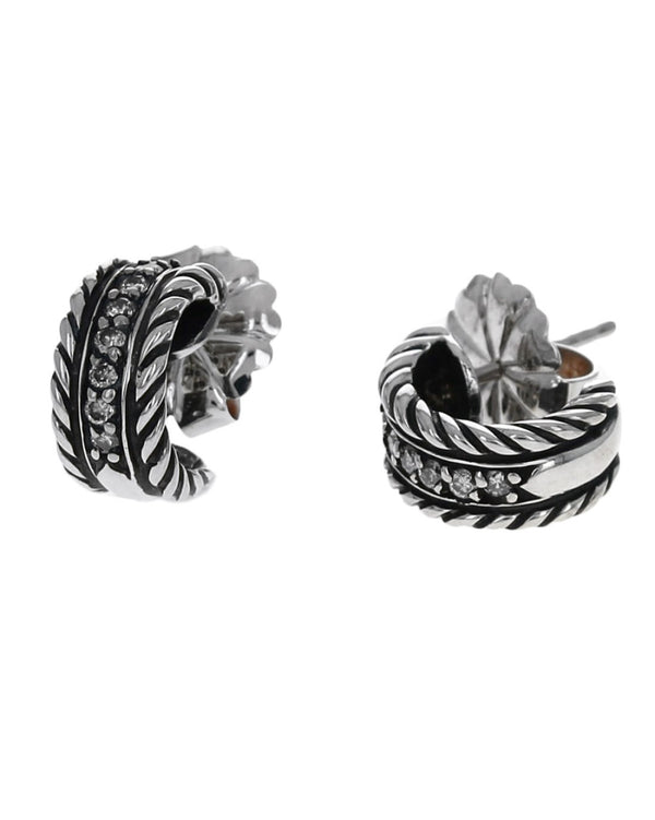 David Yurman Cable Collectibles Diamond Huggies