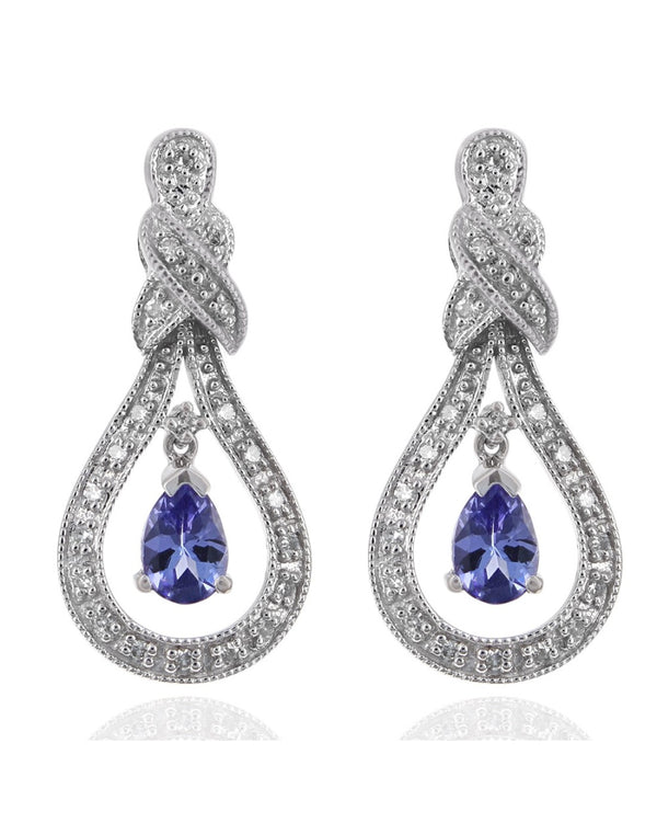 Pear Tanzanite and Diamond Teardrop Earrings