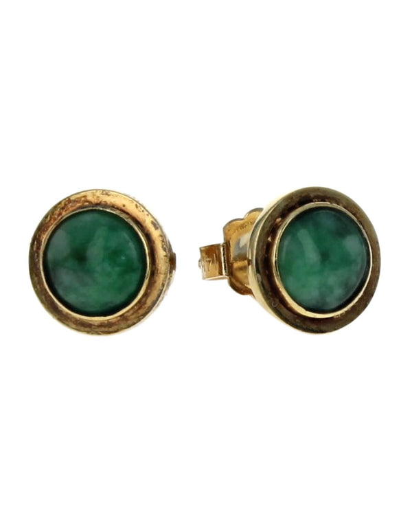 Jade Cabochon Stud Earrings