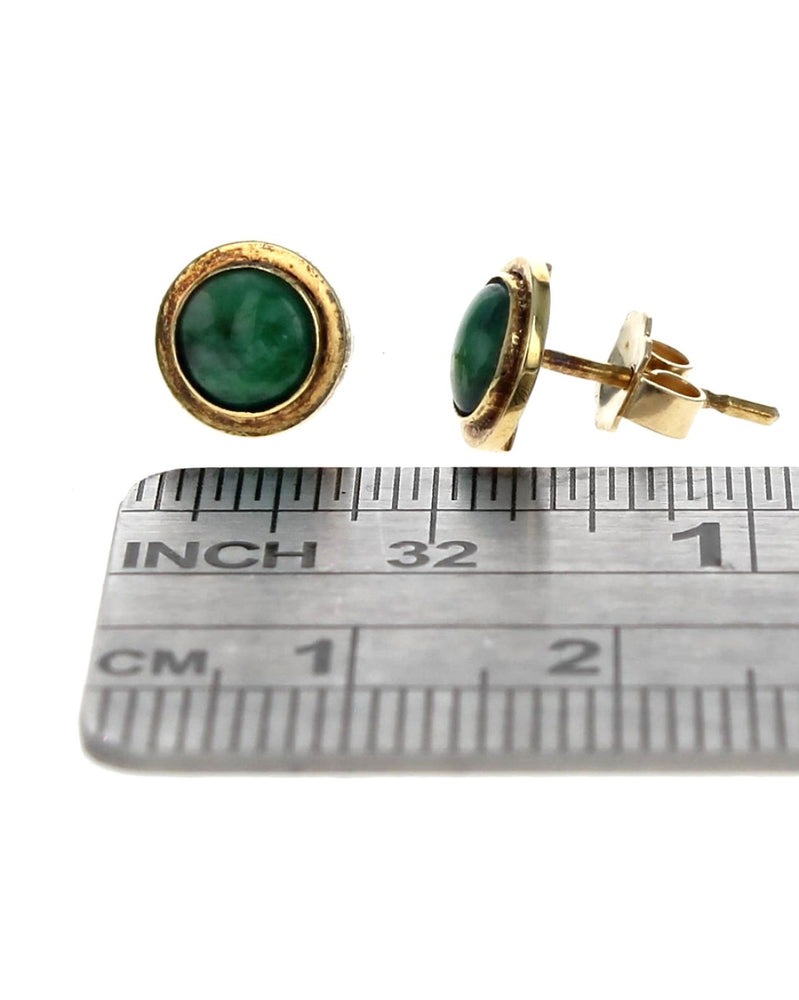 Jade Cabochon Stud Earrings