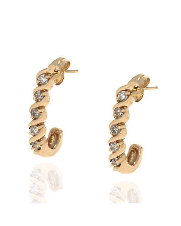 Diamond S Motif J Earrings