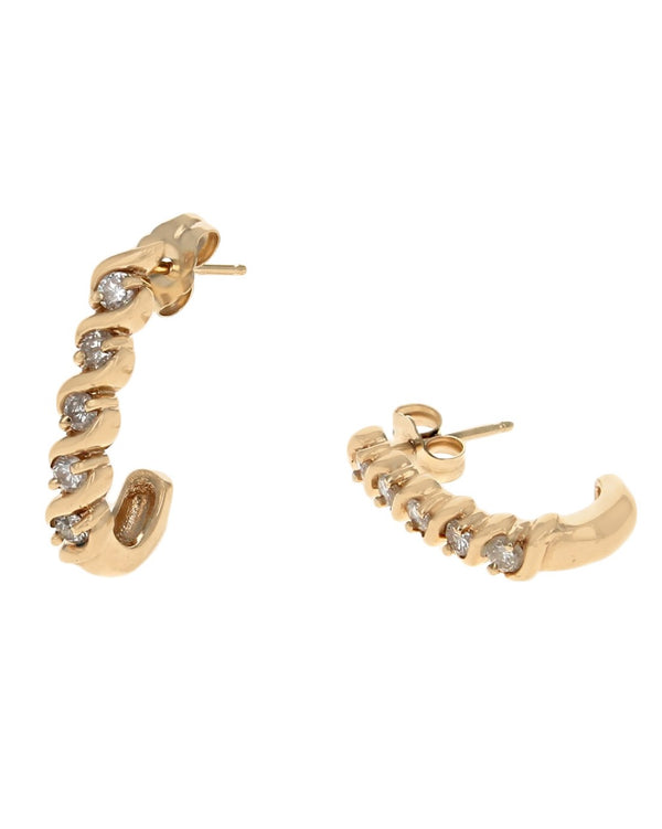 Diamond S Motif J Earrings