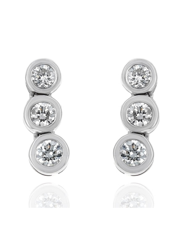 Triple Graduated Diamond Drop Earrings