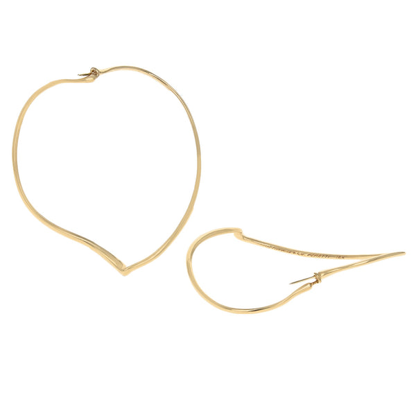 Tiffany & Co. Elsa Peretti Heart Hoop Earrings in Yellow Gold