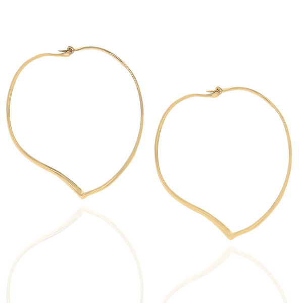 Tiffany & Co. Elsa Peretti Heart Hoop Earrings in Yellow Gold