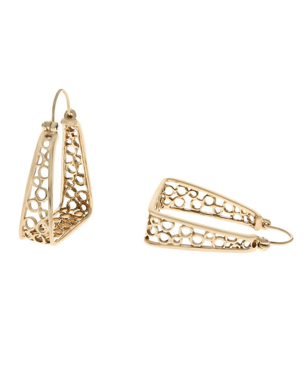 Honeycomb Trapezoid Earrings in Gold