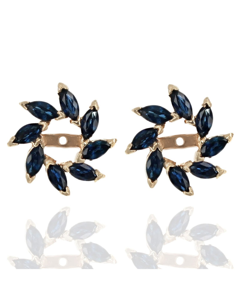 Blue Sapphire Pinwheel Earring Jackets