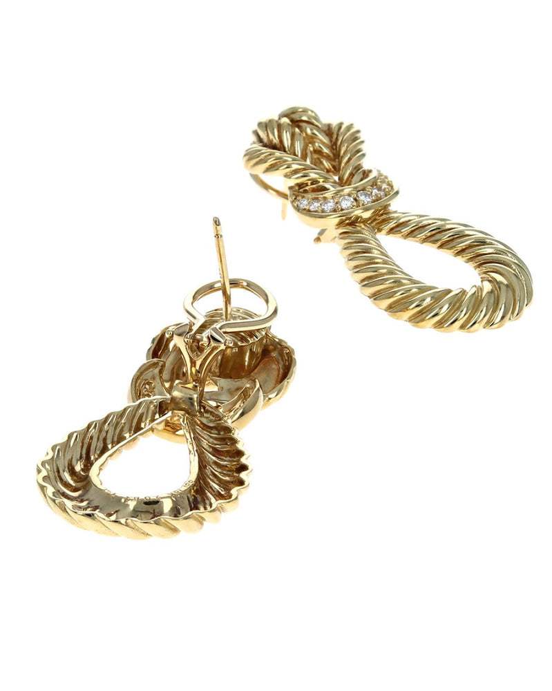 Vintage Diamond Slip Knot Door Knocker Earrings