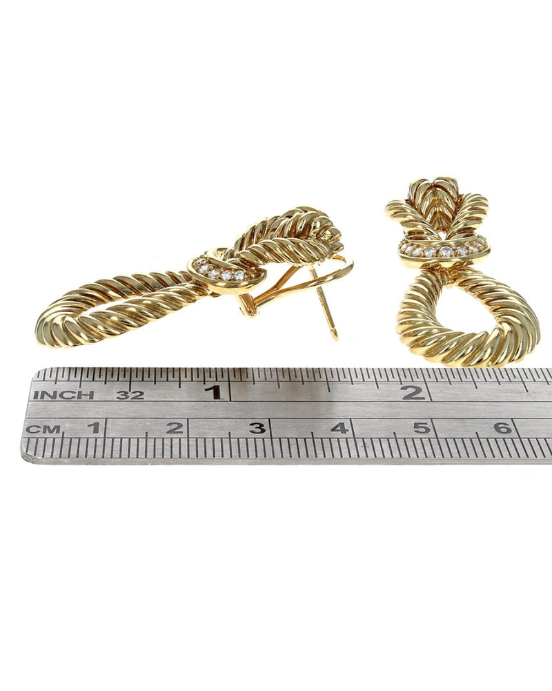 Vintage Diamond Slip Knot Door Knocker Earrings