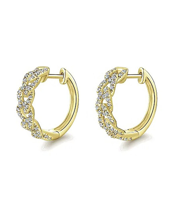 Gabriel & Co. Lusso Collection Diamond Curb Link Huggie Earrings