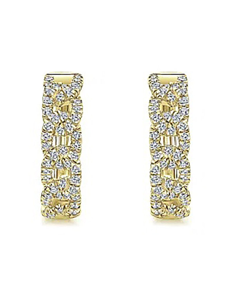 Gabriel & Co. Lusso Collection Diamond Curb Link Huggie Earrings