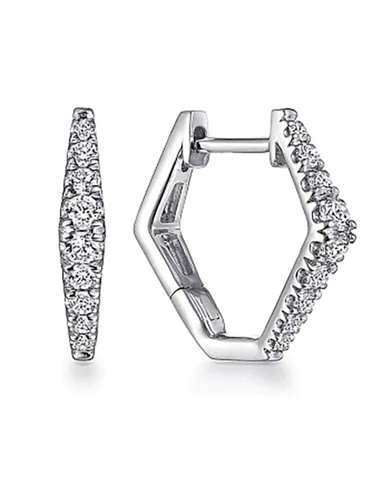 Gabriel & Co. Kaslique Collection Diamond Geometric Huggie Earrings