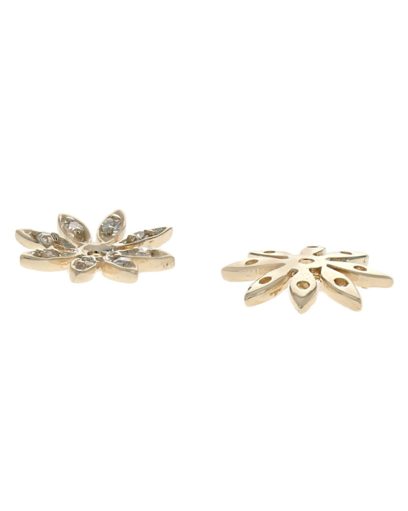 Diamond Flower Earring Jackets in Yellow Gold