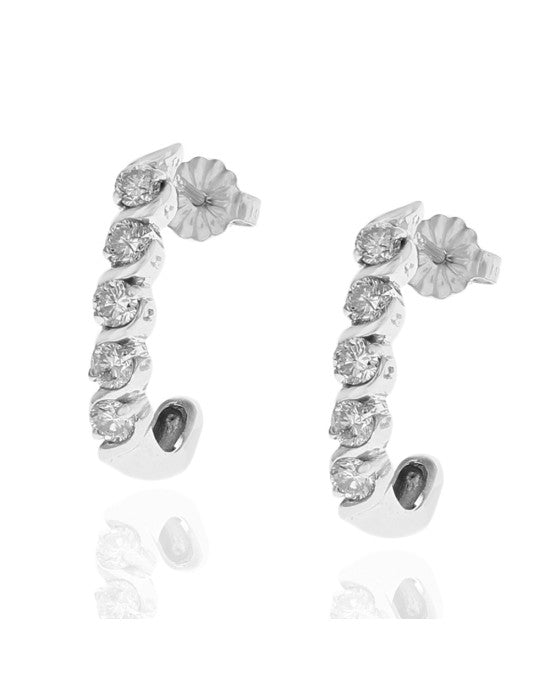 Diamond S Motif J Earrings