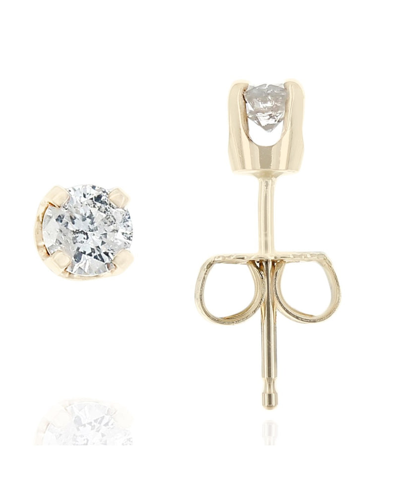 Diamond Stud Earrings in Yellow Gold