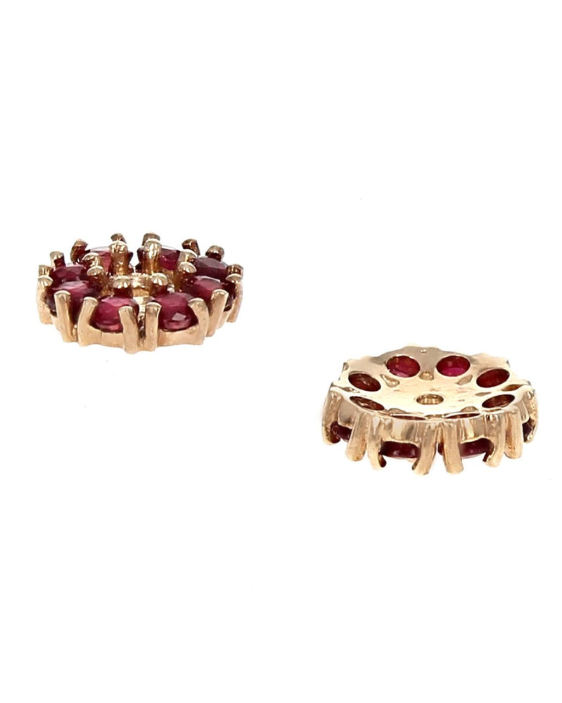 Ruby Round Earring Jackets in Yellow Gold