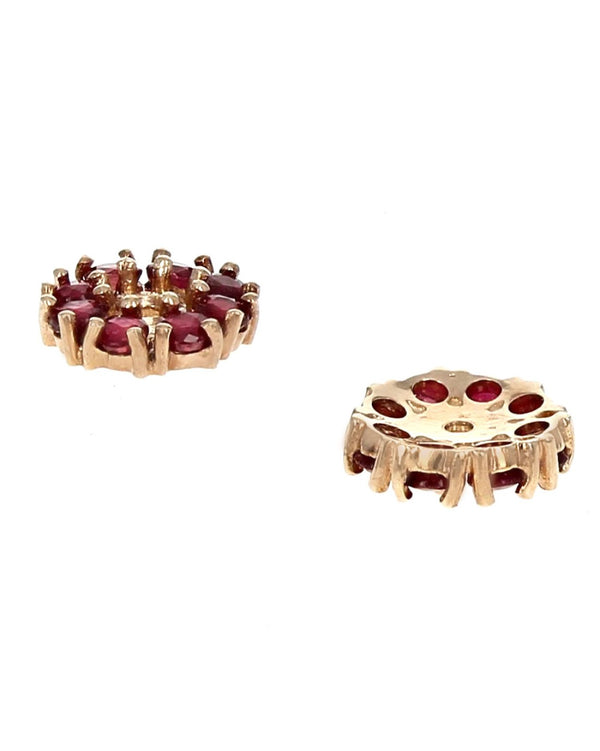 Ruby Round Earring Jackets in Yellow Gold