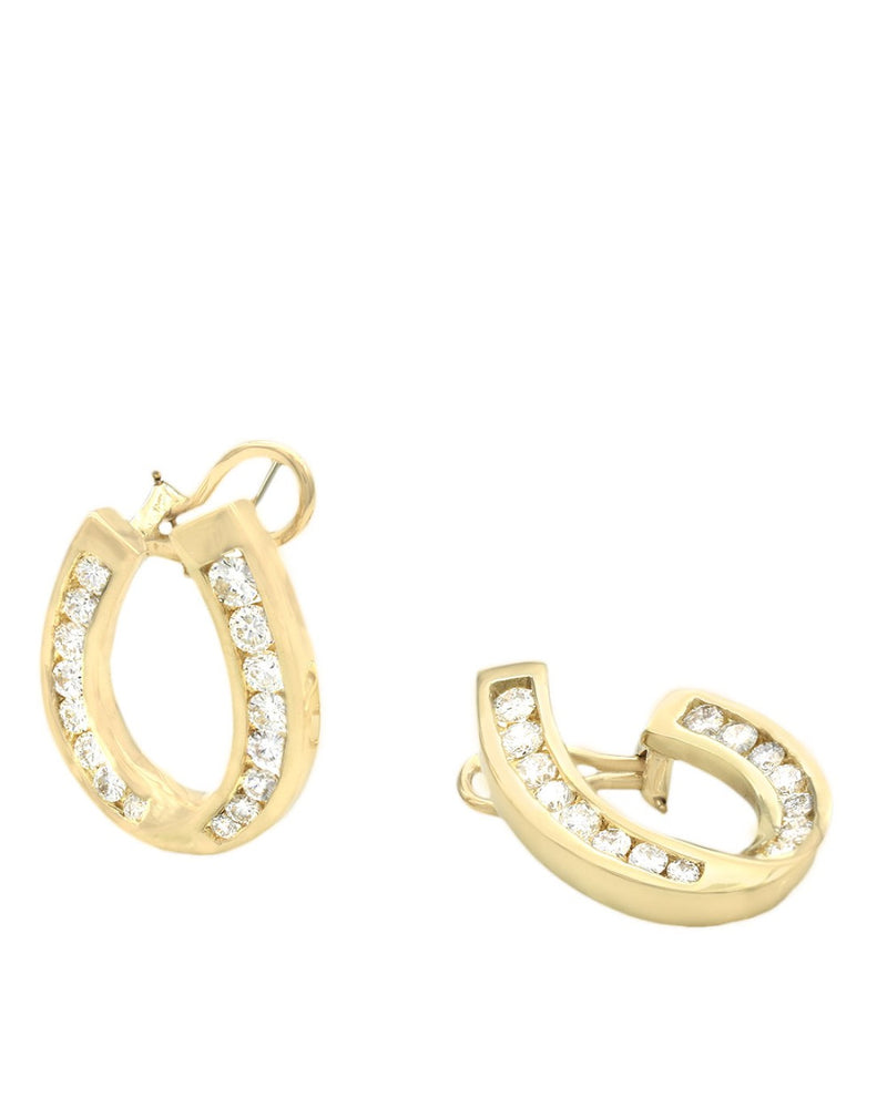 Diamond Crossover U Shaped Earrings