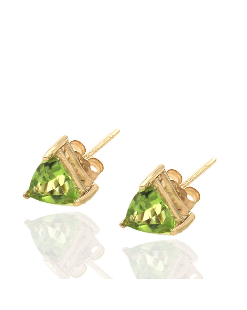 Peridot Stud Earrings in Yellow Gold