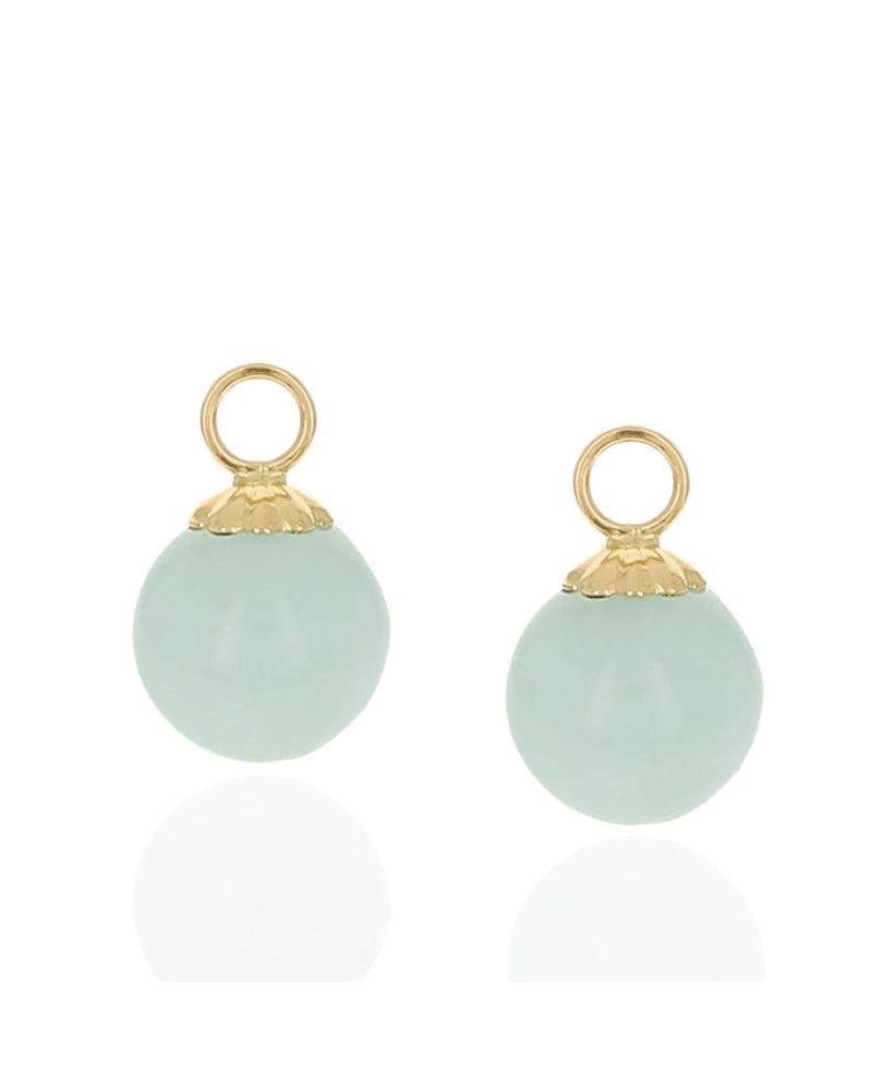 Light Green Jadeite Ball Earring Charms