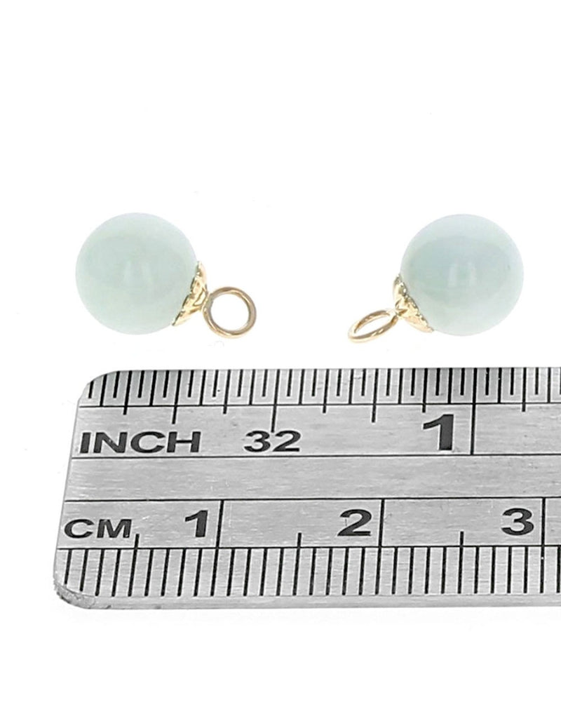 Light Green Jadeite Ball Earring Charms