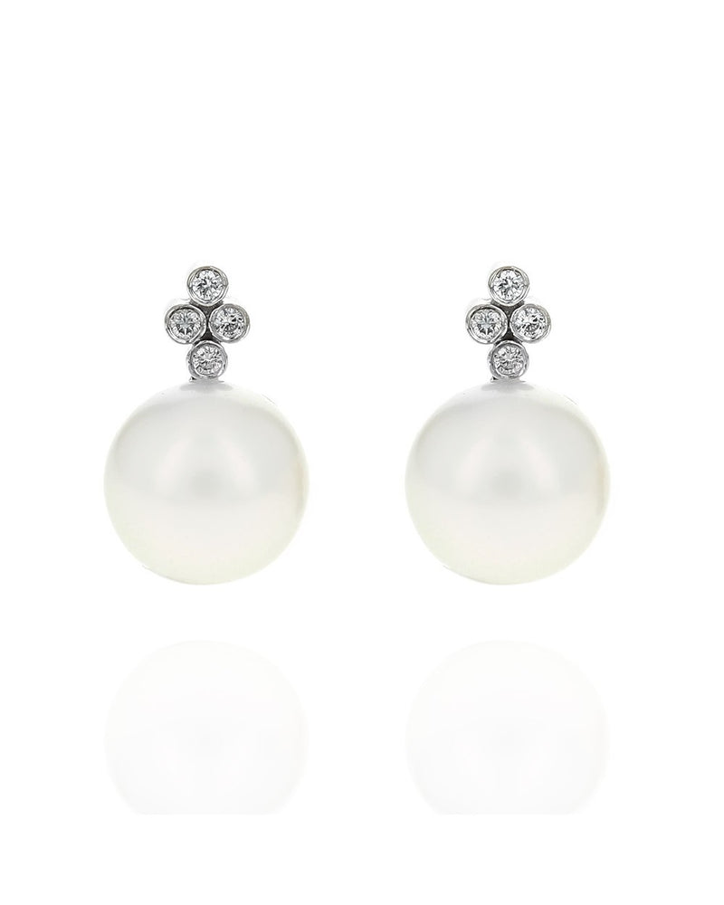 Pearl and Diamond Accent Stud Earrings