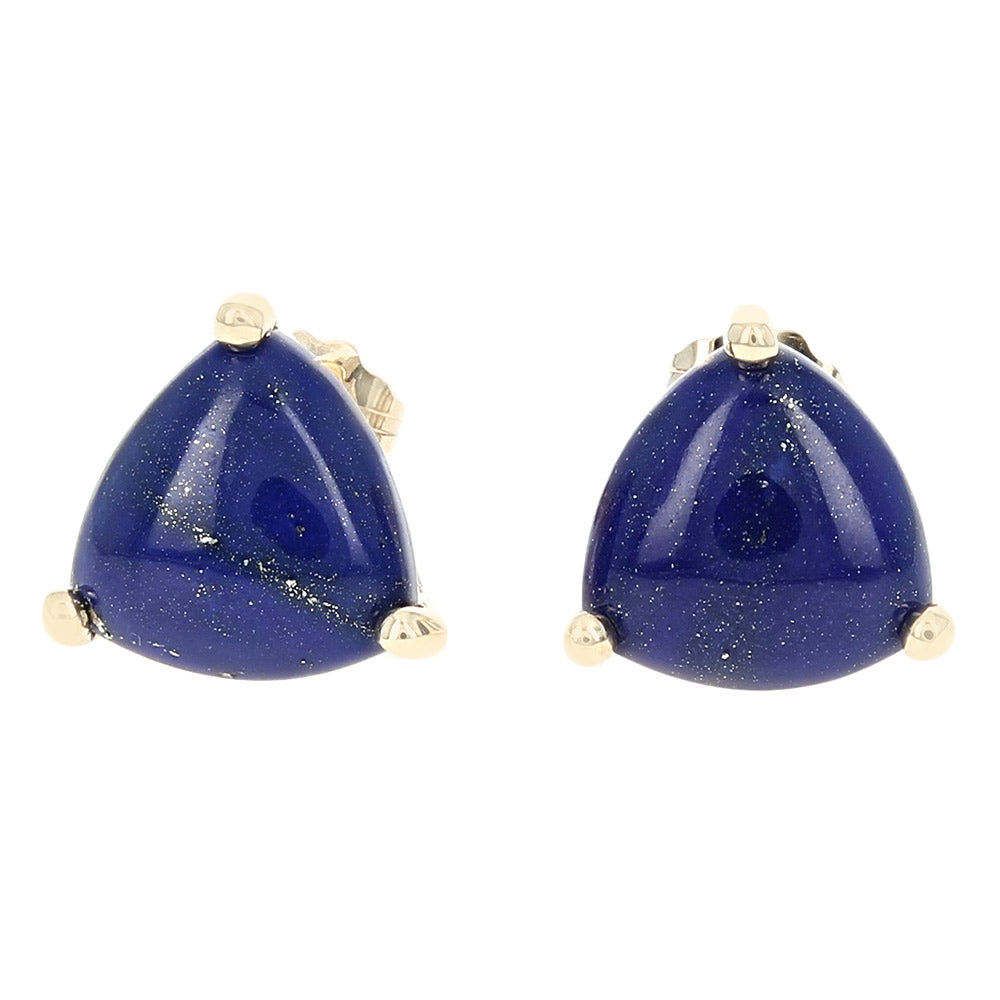 Lapis Stud Earrings in Yellow Gold
