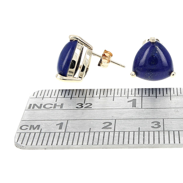 Lapis Stud Earrings in Yellow Gold