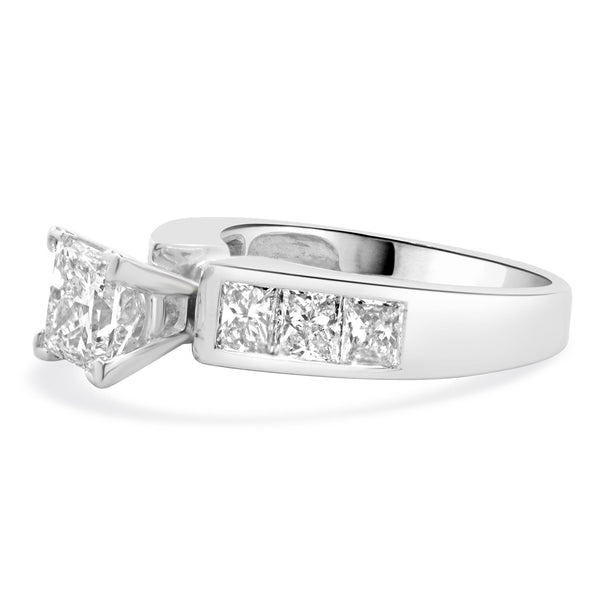 14 Karat White Gold Princess Cut Diamond Engagement Ring