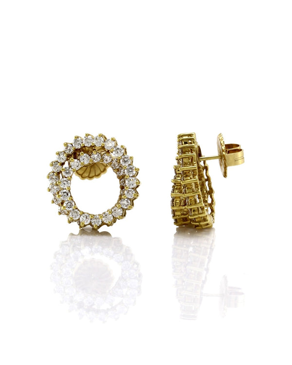 Diamond Spiral Earrings in Gold