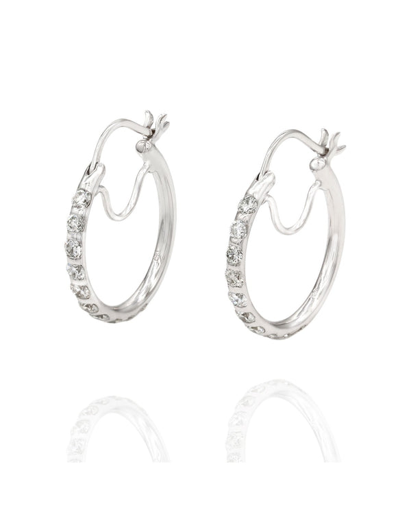 Diamond Hoop Earrings in Gold