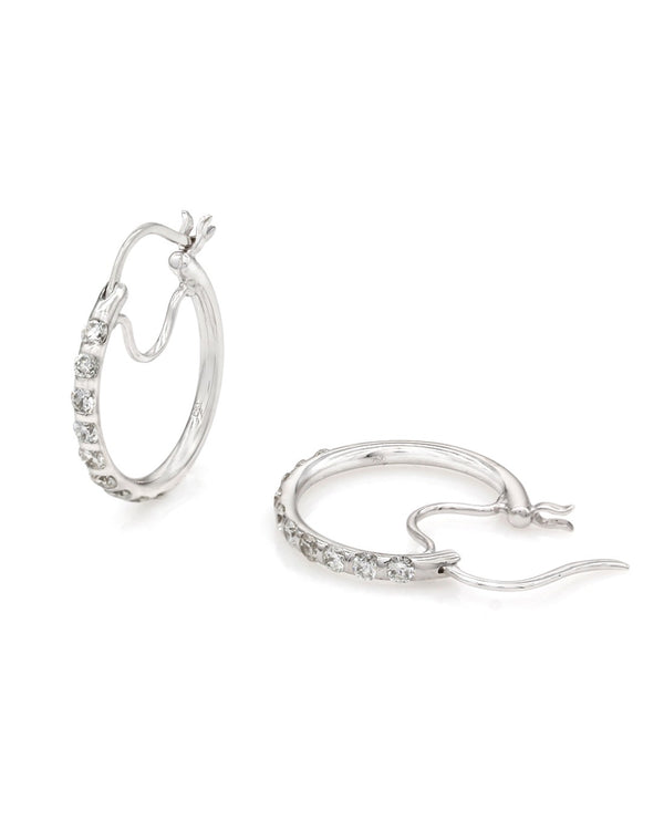 Diamond Hoop Earrings in Gold