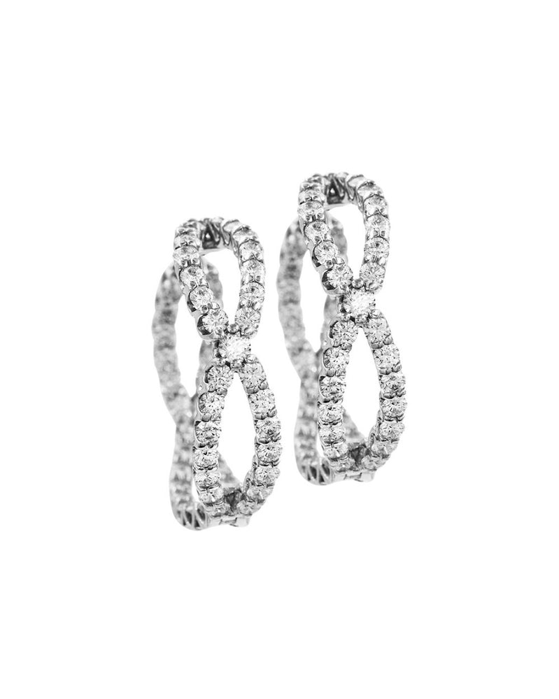 18kw Inside-Out Twist style Hoop Earrings