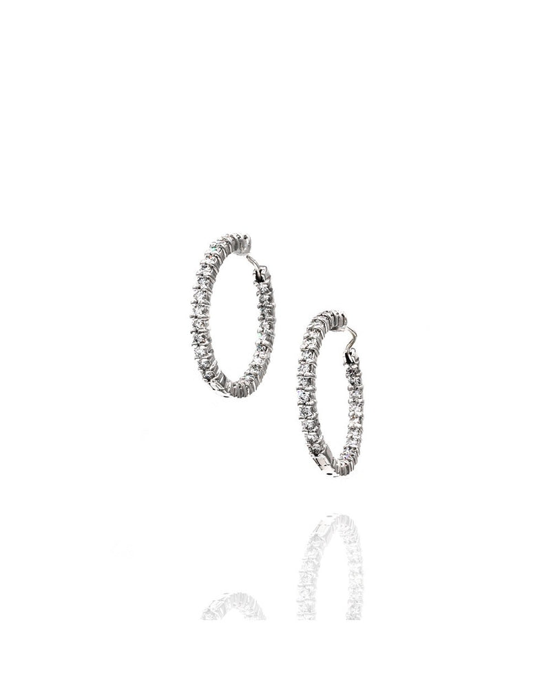 Roberto Coin Diamond Inside-Outside Hoop Earrings in Gold