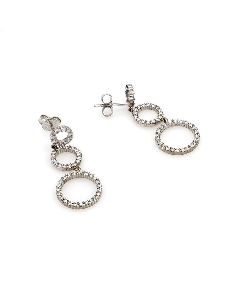 Diamond Pave Graduated Circle Dangle Earrings