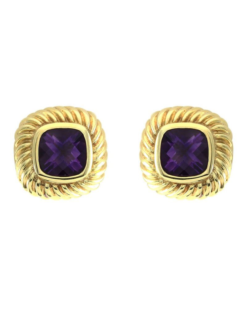 David Yurman Cable Amethyst Cushion Earrings